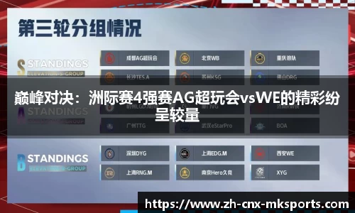 巅峰对决:洲际赛4强赛AG超玩会vsWE的精彩纷呈较量