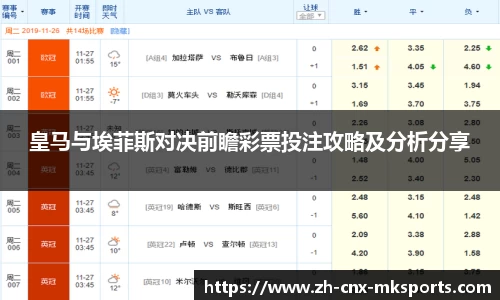 皇马与埃菲斯对决前瞻彩票投注攻略及分析分享